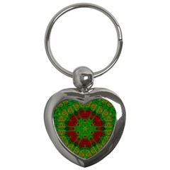 Peacock Lace So Tropical Key Chain (heart) by pepitasart