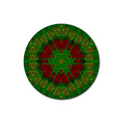 Peacock Lace So Tropical Rubber Coaster (round) by pepitasart