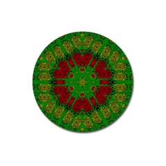 Peacock Lace So Tropical Magnet 3  (round) by pepitasart