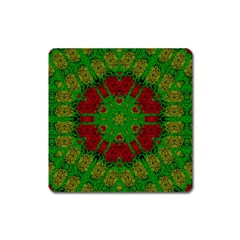 Peacock Lace So Tropical Square Magnet by pepitasart