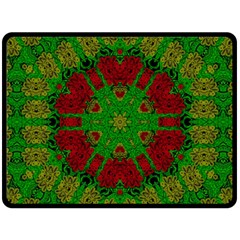 Peacock Lace So Tropical Fleece Blanket (large)  by pepitasart