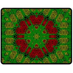 Peacock Lace So Tropical Fleece Blanket (medium)  by pepitasart