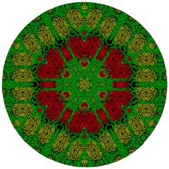 Peacock Lace So Tropical Wooden Puzzle Round by pepitasart