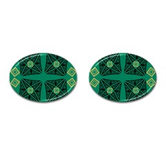 Abstract Pattern Geometric Backgrounds   Cufflinks (oval) by Eskimos