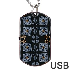 Abstract Pattern Geometric Backgrounds   Dog Tag Usb Flash (two Sides) by Eskimos