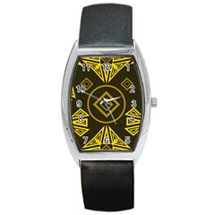 Abstract Pattern Geometric Backgrounds   Barrel Style Metal Watch by Eskimos