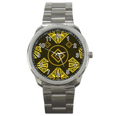 Abstract Pattern Geometric Backgrounds   Sport Metal Watch by Eskimos