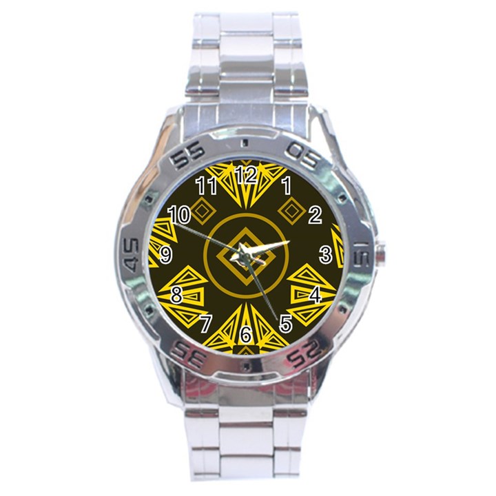 Abstract pattern geometric backgrounds   Stainless Steel Analogue Watch