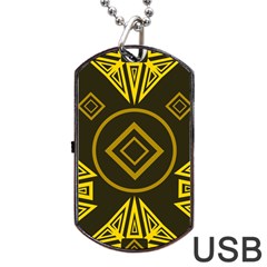 Abstract Pattern Geometric Backgrounds   Dog Tag Usb Flash (one Side) by Eskimos