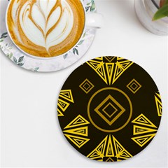 Abstract Pattern Geometric Backgrounds   Uv Print Round Tile Coaster by Eskimos