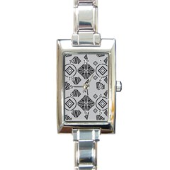 Abstract Pattern Geometric Backgrounds   Rectangle Italian Charm Watch by Eskimos