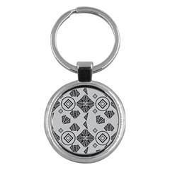 Abstract Pattern Geometric Backgrounds   Key Chain (round) by Eskimos