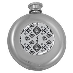 Abstract Pattern Geometric Backgrounds   Round Hip Flask (5 Oz) by Eskimos