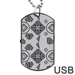 Abstract Pattern Geometric Backgrounds   Dog Tag Usb Flash (one Side) by Eskimos