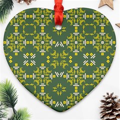 Abstract Pattern Geometric Backgrounds   Heart Ornament (two Sides) by Eskimos