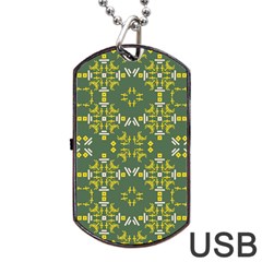 Abstract Pattern Geometric Backgrounds   Dog Tag Usb Flash (one Side) by Eskimos