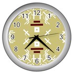 Abstract pattern geometric backgrounds   Wall Clock (Silver) Front