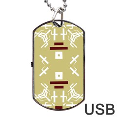 Abstract Pattern Geometric Backgrounds   Dog Tag Usb Flash (one Side) by Eskimos