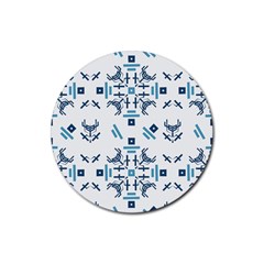 Abstract Pattern Geometric Backgrounds   Rubber Coaster (round) by Eskimos