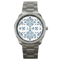 Abstract pattern geometric backgrounds   Sport Metal Watch