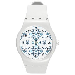 Abstract pattern geometric backgrounds   Round Plastic Sport Watch (M)