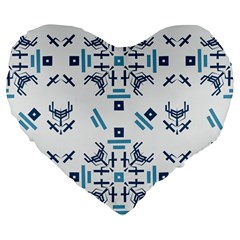 Abstract pattern geometric backgrounds   Large 19  Premium Heart Shape Cushions