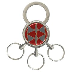 Abstract Pattern Geometric Backgrounds   3-ring Key Chain by Eskimos