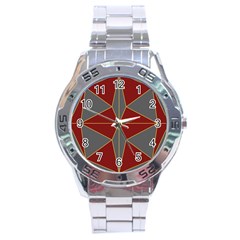 Abstract Pattern Geometric Backgrounds   Stainless Steel Analogue Watch by Eskimos