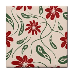  Folk Flowers Floral Art Print Flowers Abstract Art  Tile Coaster by Eskimos