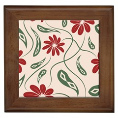  Folk Flowers Floral Art Print Flowers Abstract Art  Framed Tile by Eskimos