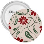  Folk flowers floral art print Flowers abstract art  3  Buttons Front