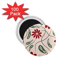  Folk flowers floral art print Flowers abstract art  1.75  Magnets (100 pack) 