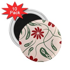  Folk flowers floral art print Flowers abstract art  2.25  Magnets (10 pack) 