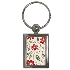  Folk Flowers Floral Art Print Flowers Abstract Art  Key Chain (rectangle) by Eskimos