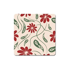  Folk Flowers Floral Art Print Flowers Abstract Art  Square Magnet by Eskimos