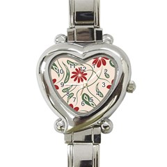  Folk flowers floral art print Flowers abstract art  Heart Italian Charm Watch