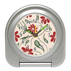  Folk Flowers Floral Art Print Flowers Abstract Art  Travel Alarm Clock by Eskimos