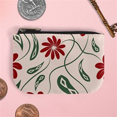  Folk Flowers Floral Art Print Flowers Abstract Art  Mini Coin Purse by Eskimos