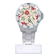  Folk Flowers Floral Art Print Flowers Abstract Art  Plastic Nurses Watch by Eskimos