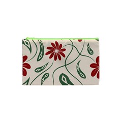  Folk Flowers Floral Art Print Flowers Abstract Art  Cosmetic Bag (xs) by Eskimos