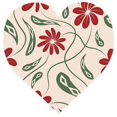  Folk Flowers Floral Art Print Flowers Abstract Art  Wooden Puzzle Heart by Eskimos