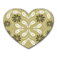 Folk Flowers Print Floral Pattern Ethnic Art Heart Mousepads by Eskimos