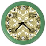 Folk flowers print Floral pattern Ethnic art Color Wall Clock Front