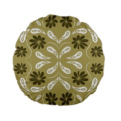 Folk Flowers Print Floral Pattern Ethnic Art Standard 15  Premium Flano Round Cushions by Eskimos