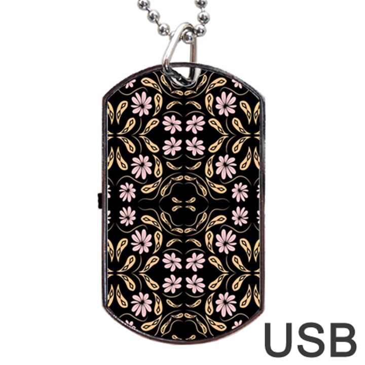 Folk flowers print Floral pattern Ethnic art Dog Tag USB Flash (One Side)