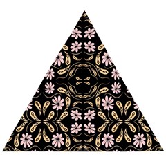 Folk Flowers Print Floral Pattern Ethnic Art Wooden Puzzle Triangle by Eskimos