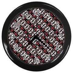 Linear Geometric Modern Pattern Wall Clock (black) by dflcprintsclothing