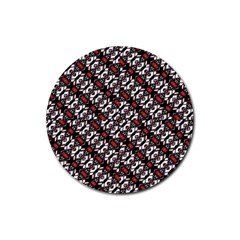 Linear Geometric Modern Pattern Rubber Round Coaster (4 Pack)