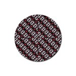 Linear Geometric Modern Pattern Rubber Round Coaster (4 pack) Front