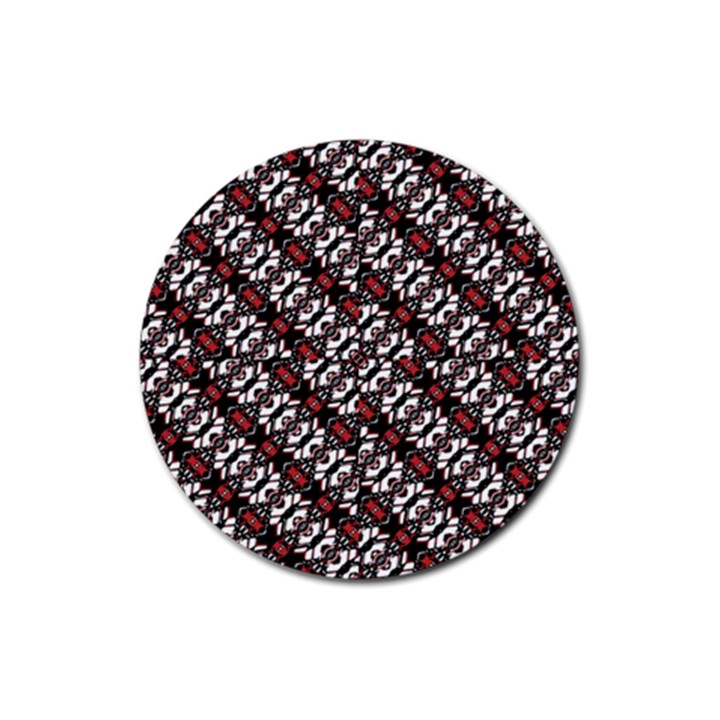 Linear Geometric Modern Pattern Rubber Round Coaster (4 pack)